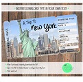 Printable Ticket to New York Boarding Pass Surprise Vacation - Etsy ...