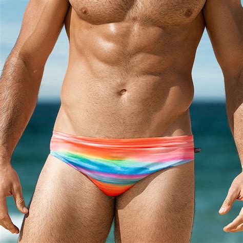Austinbem Brand Swimwear Colorful Print Men S Swimming Trunks Bathing