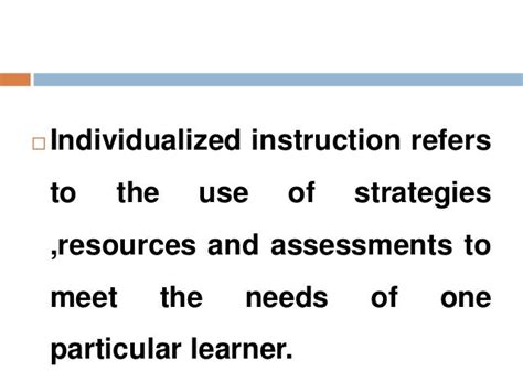 Individualized Instruction Teaching Method