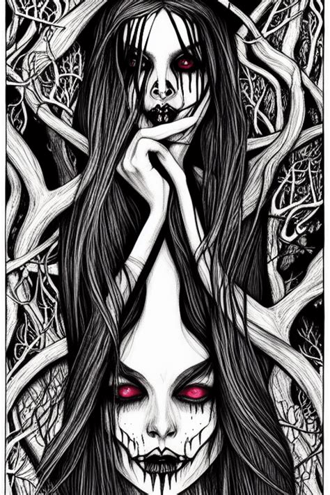 Dark Beauty Horror Coloring Book Spine Chilling Illustrations Of Creepy