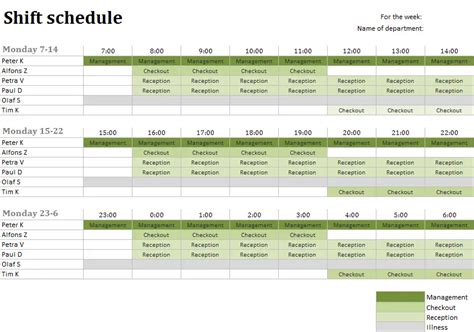 Duty Roster As Excel Template