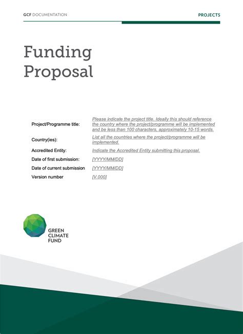 Funding Proposal Template Green Climate Fund