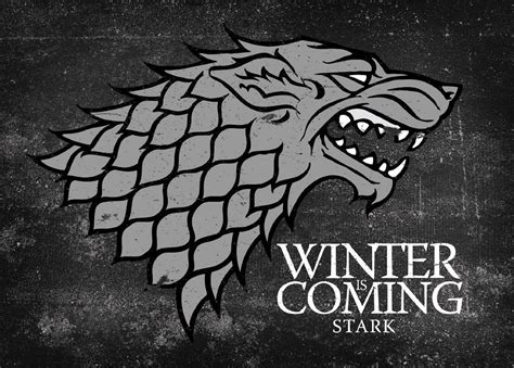 Game Of Thrones Winter Is Coming Stark Logo Giclee