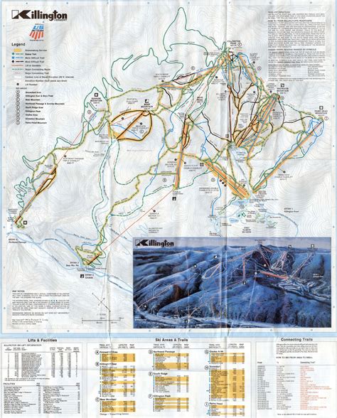 Killington Trail Map New England Ski Map Database