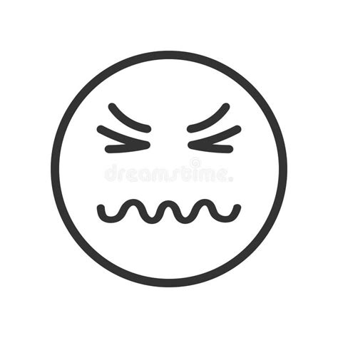 Emoji Face With Confounded Emotion Squiggly Mouth Closed Eyes And