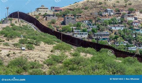 Border Fence Separating United States And Mexico Stock Photo Image Of