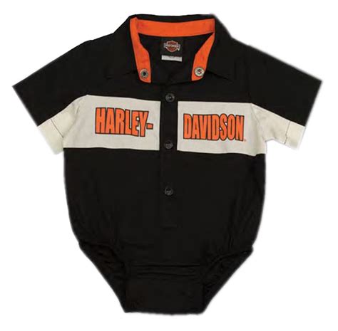 Harley Davidson Baby Boys Short Sleeve Woven Shop Shirt Infant Creeper