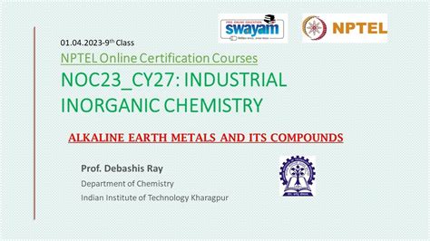 Industrial Inorganic Chemistry Ii Week 9 Ii Nptel Online Course Youtube