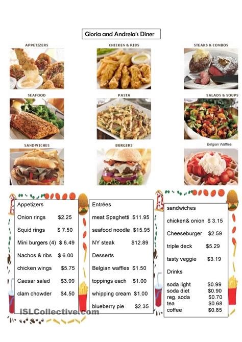 How much is it? | Food, Food worksheets, Menu restaurant