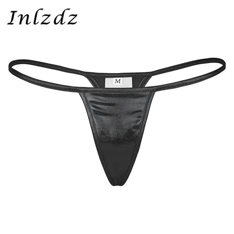 womens lingerie thong underwear for sex shiny metallic pvc faux leather low rise bikini g string