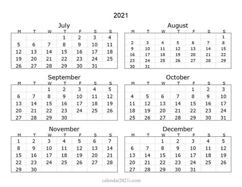 20 Calendar For Year 2021 United States Free Download