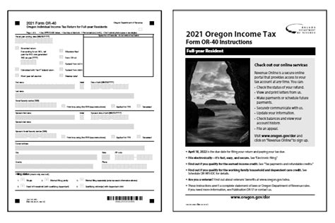 Oregon Tax Forms 2021 Printable State Form Or 40 And Form Or 40