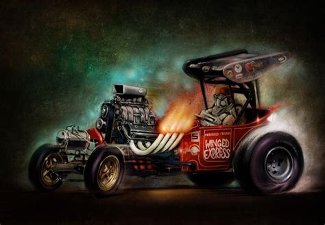 Jeff Norwells Art Drag Racing Cars Cool Car Drawings Automotive