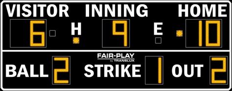 Fair Play Ba 7200 2 Baseball Scoreboard 5 6 X 14 Olympian Led