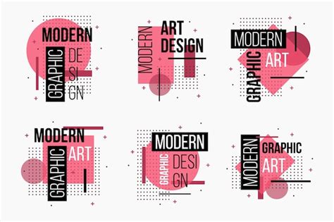 Premium Vector Geometric Pink Graphic Design Labels