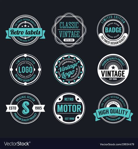 Circle Vintage And Retro Badge Design Royalty Free Vector