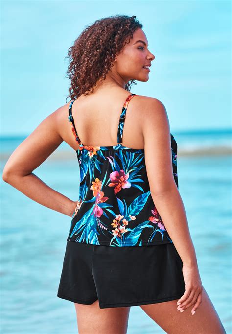 Swim Romper By Trimshaper By Miraclebrand Plus Size Swimwear Fullbeauty