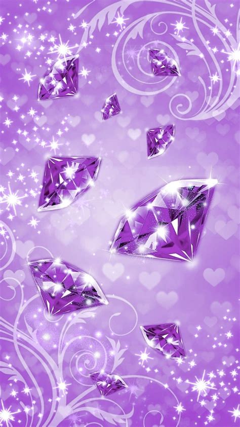 Purple Diamond Heart Wallpaper