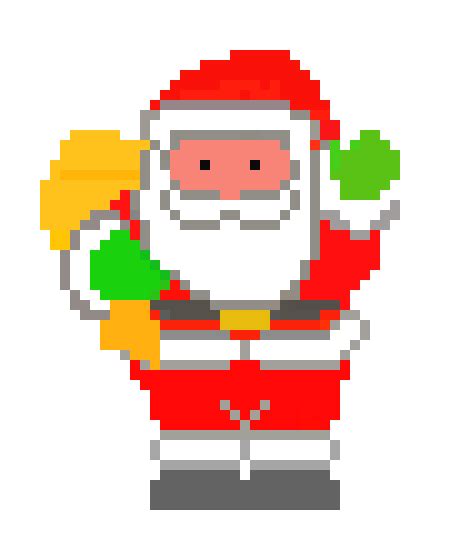 Les nuances de blancs et de gris apportées par les assiettes platinium, les couverts zermatt et les gobelets argent insufflent une ambiance habilement équilibrée. Papa noel-Nikoll | Pixel Art Maker