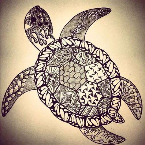 Zentangle Turtle Coloring Pages