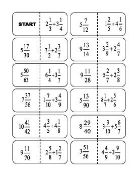 May 08, 2021 · to add fractions with unlike denominators, start by finding the least common multiple for the denominators. Adding Mixed Numbers of Unlike Denominators Dominos by Emalie Dunn