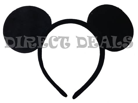 Mickey Mouse Ears Headbands 12 Pcs Plush All Black Party Favors
