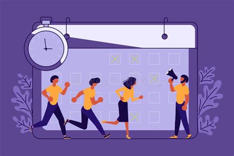 Business People Running In Office Stock Illustration Illustration Of