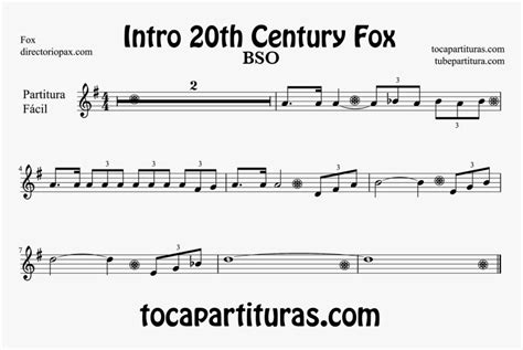 Partitura Fácil De La Intro De La th Century Fox Sheet Music HD Png Download kindpng