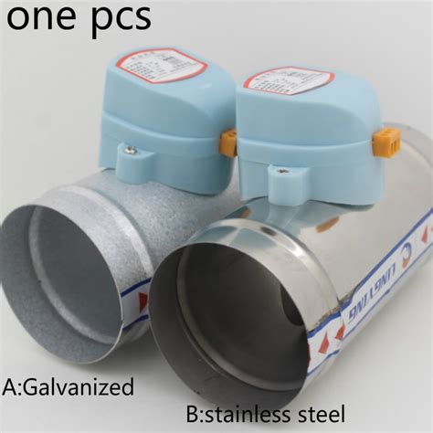 50 250mm Stainless Steel Galvanized Electric Air Duct Damper Valve Hvac