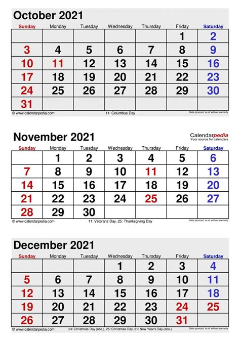 October November 2021 Calendar Di 2021