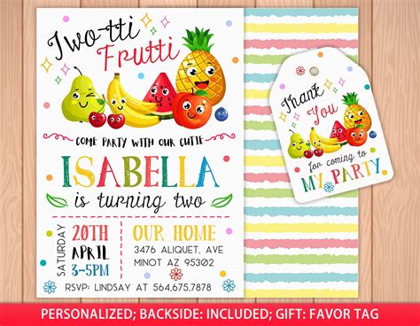 Twotti Frutti Birthday Invitation Fruit Theme Birthday Themes Twotti
