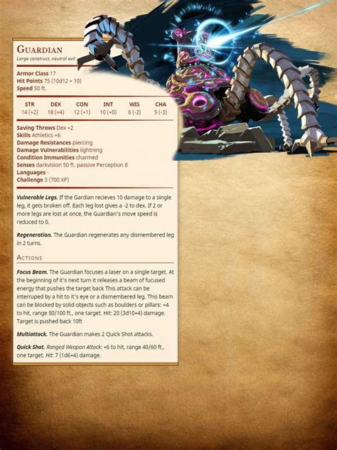 5e Monster My First Try At Creating A Monster The Guardian From