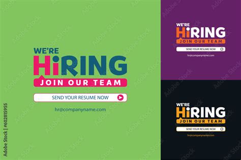 Were Hiring Join Our Team Social Media Post Banner Poster