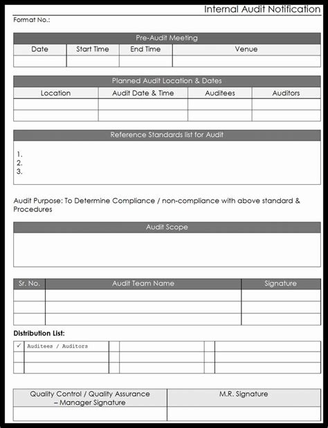 Internal Audit Forms Template Lovely Kaizen Audit Form Internal Audit