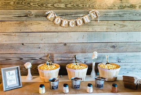 Wedding Popcorn Table Popcorn Wedding Wedding Popcorn Table Rustic