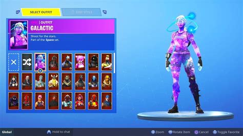 Name rarity obtained with last seen views. Female "GALAXY SKIN" released on ALL Fortnite platforms ...