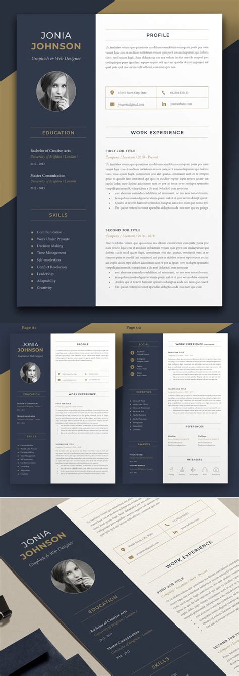Our drag and drop features make it quick and easy. 50+ Best CV Resume Templates 2020 | Design | Graphic ...