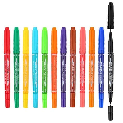 12 Color Art Marker High Quality Marker Pen Fine Double Point Permanent