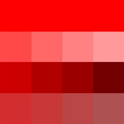 Red Hue Tints Shades And Tones Hue Pure Color With Tints Hue