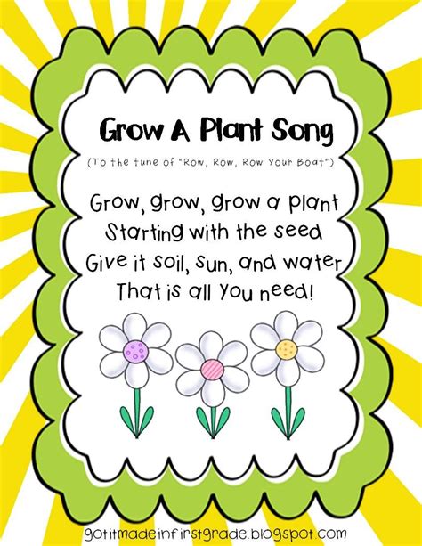 Grow A Plant Song Plant Song Preschool Songs Preschool Poems