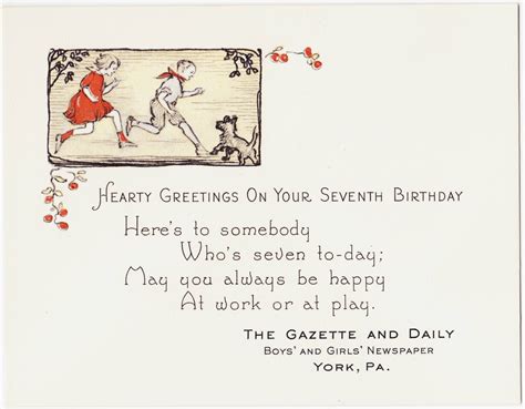 Maybe you would like to learn more about one of these? Papergreat: Old birthday greetings card from The (York ...