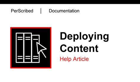 Help Article: Deploying PerScribed Content