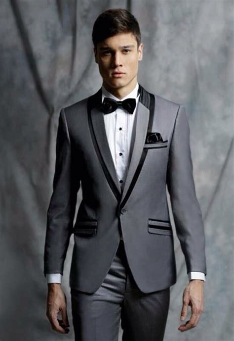 Latest Coat Pant Design Smoking Grey Men Suit Tuxedo Jacket Prom