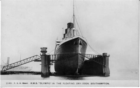 Rms Olympic In Floating Dry Dock Southampton Probably 1924 1648x1040