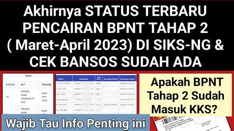 Akhirnya Sp D Pencairan Pkh Tahap Bpnt Maret April Di Siks Ng