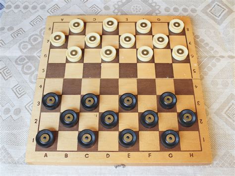 Checkers Game Russian Vintage Plastic Checkers In Box Etsy