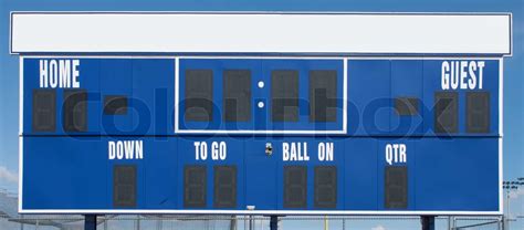American Football Scoreboard In Blue Stock Image Colourbox