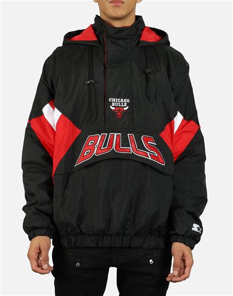 Chicago Bulls Half Zip Hooded Pullover Jacket Dtlr