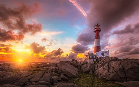Lighthouse Sunset Hd Wallpaper Background Image 2560x1600