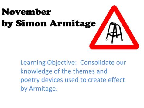 November By Simon Armitage Teaching Resources